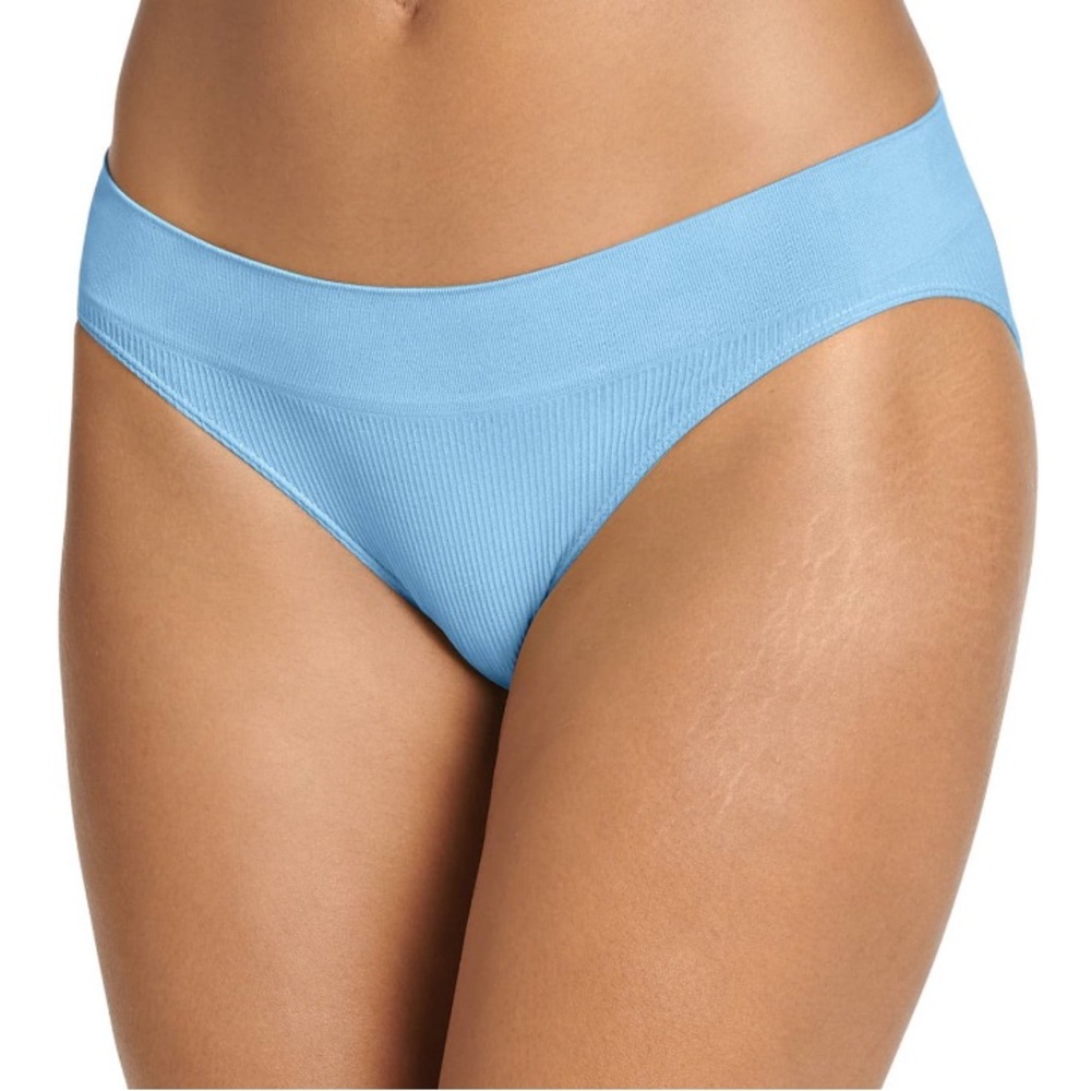 Jockey Eco-Seam Free Ribbed Bikini 3X in Blue Set of 3